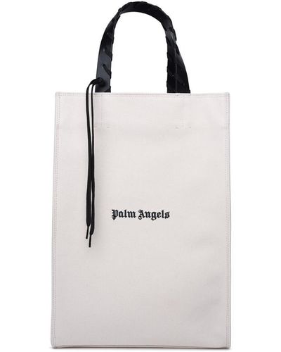 Palm Angels Ivory Cotton Tote Bag - White