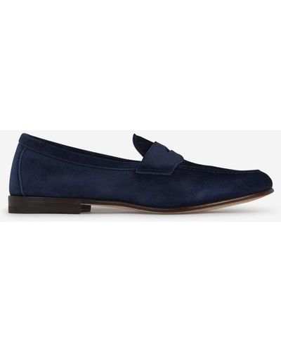 Henderson Suede Leather Moccasins - Blue