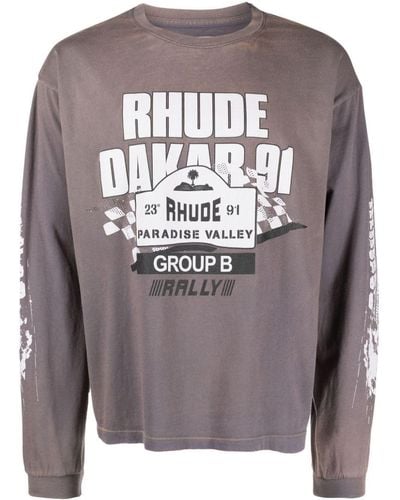 Rhude Dakar 91 Long-sleeve T-shirt - Gray