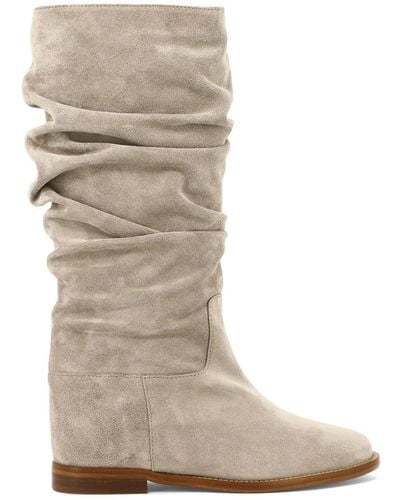 Via Roma 15 Suede Boots - Natural