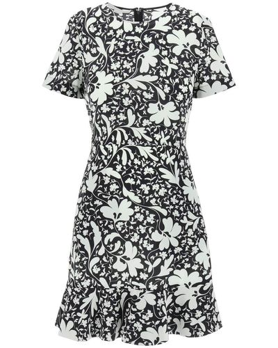 Stella McCartney Floral Silk Mini Dress By Stella Iconic Floral - Black