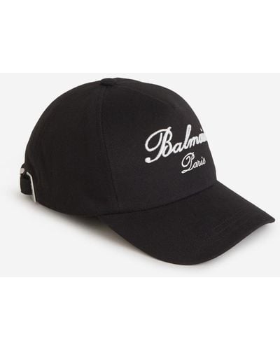 Balmain Logo Cotton Cap - Black