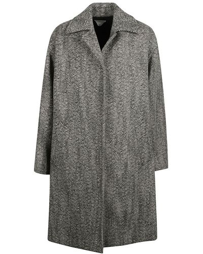 Bottega Veneta Coats Black - Grey
