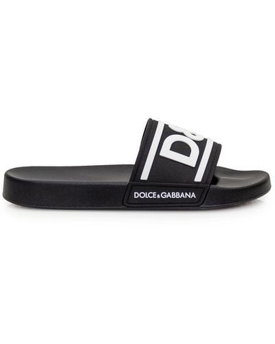 Dolce & Gabbana Beachwear Slipper With Logo - White