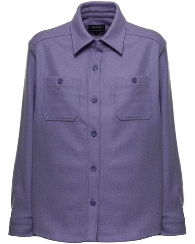 A.P.C. Aleksandra Lilac Recycled Wool Shirt - Purple