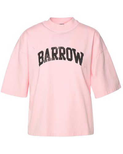 Barrow Crop T-shirt In Pink Cotton