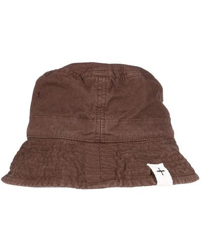 Jil Sander Bucket Hat With Logo Label - Brown