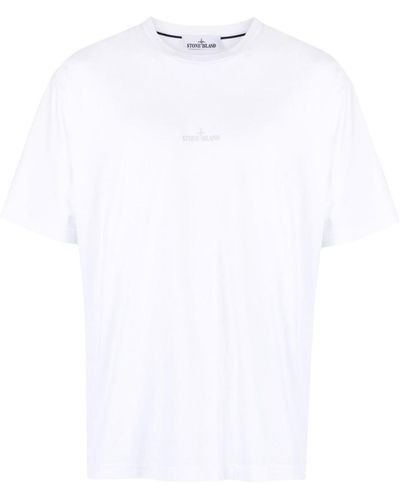 Stone Island T-Shirt 'Scratched Paint One' Print - White