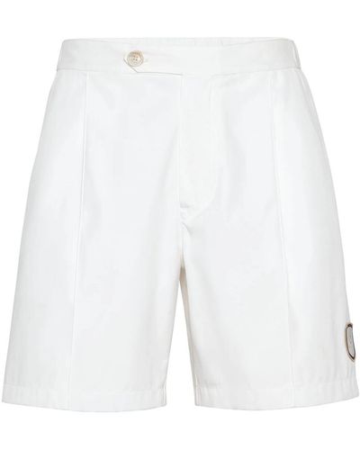 Brunello Cucinelli Bermuda Shorts With Patch - White