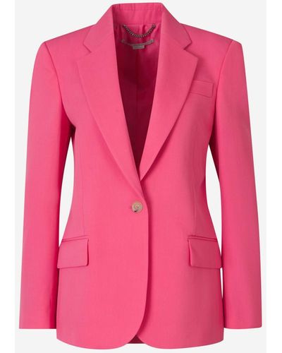 Stella McCartney Plain Wool Blazer - Pink