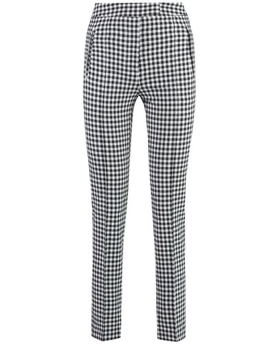 PT01 Checked Cotton Trousers - Grey