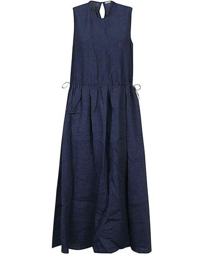 Apuntob Linen Midi Dress - Blue