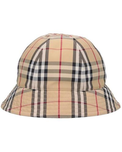 Burberry Vintage Check Bucket Hat - White
