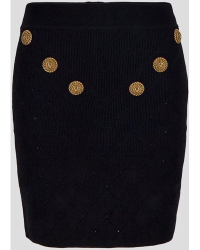 Balmain Knitted Skirt - Black
