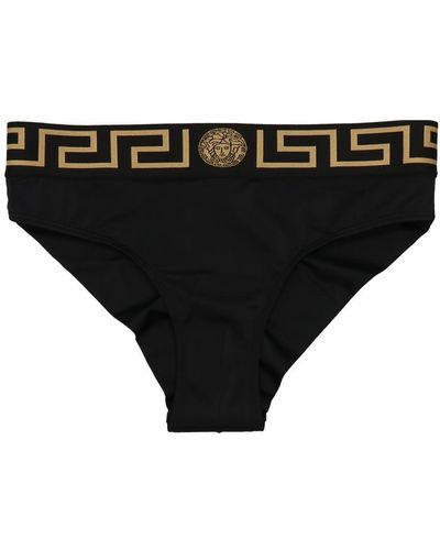 Versace Greca Motif Bikini Bottoms - Black