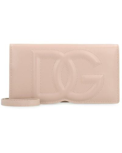 Dolce & Gabbana Dg Logo Leather Clutch - Pink