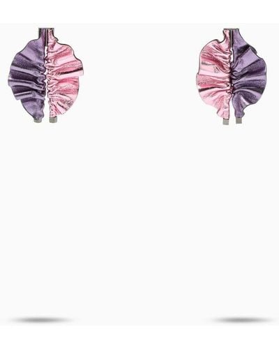 SO-LE STUDIO Violet Metallic Minialie Earrings - White