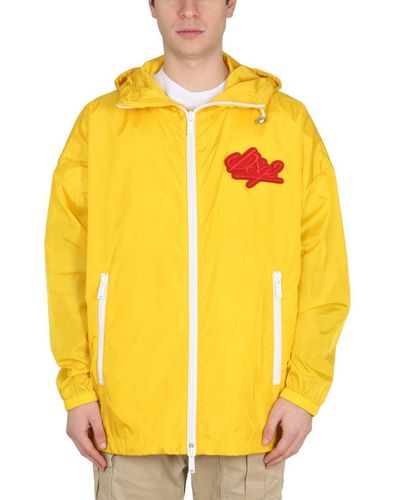 DSquared² Jacket With Logo Patch - Yellow