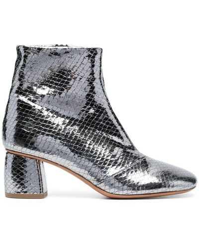 Forte Forte 65mm Metallic Ankle Boots - Grey