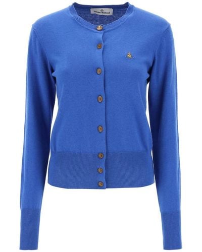 Vivienne Westwood Bea Cardigan With Logo Embroidery - Blue
