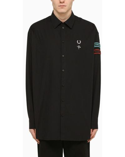 Fred Perry Black Shirt With Embroideries