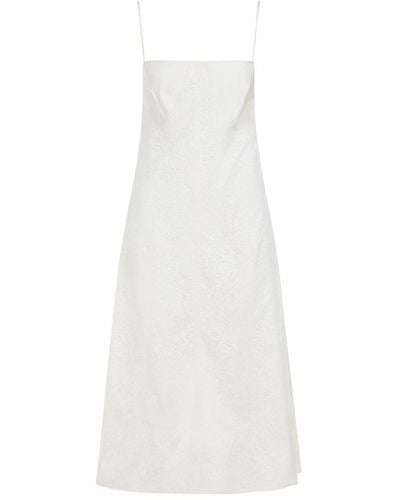 Jil Sander Spaghetti Straps Mid Length Dress - White