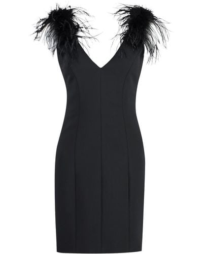 Pinko Pica Feather Dress - Black