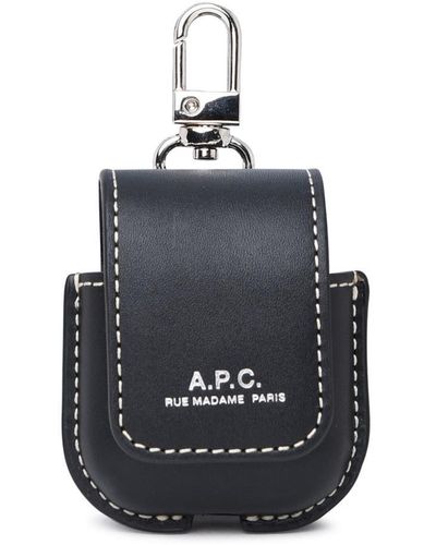 A.P.C. Leather Airpod Case - Black