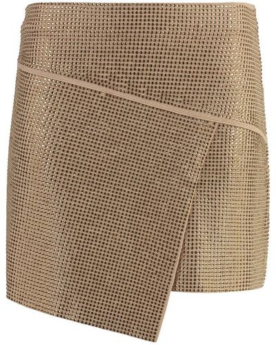 ANDREADAMO Asymmetric Miniskirt - Brown