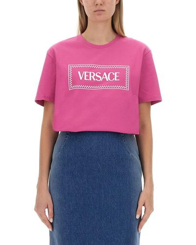 Versace T-shirt With '90s Vintage Logo - Pink