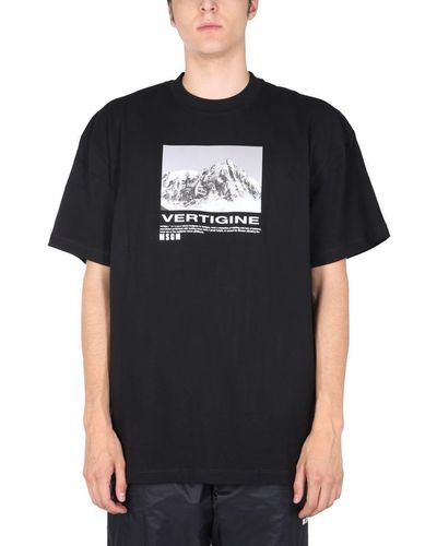 MSGM T-shirt With Vertigo Print - Black