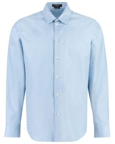 Versace Printed Cotton Shirt - Blue