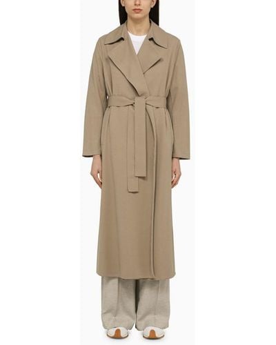 Harris Wharf London Single-breasted Coat With Belt - Natural