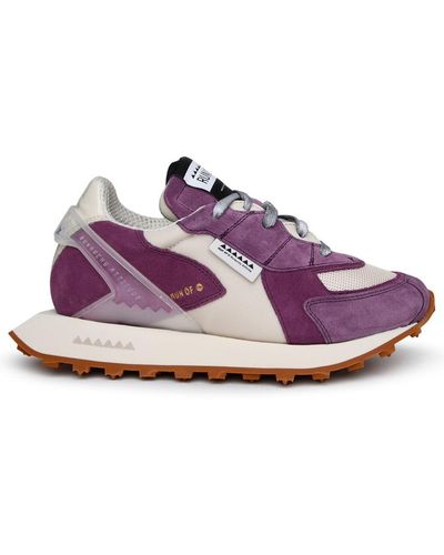 RUN OF Two-tone Suede Blend Sneakers - Purple