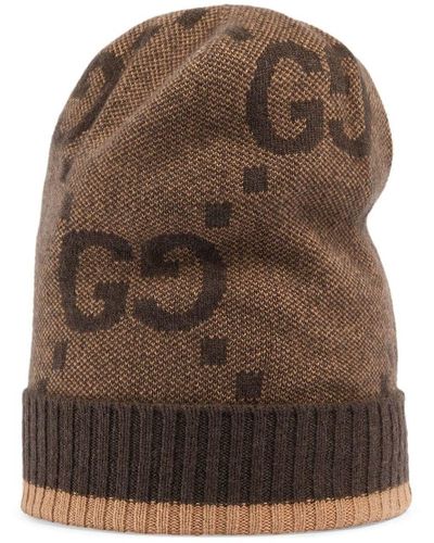 Bottega Veneta GG Cashmere Hat - Brown