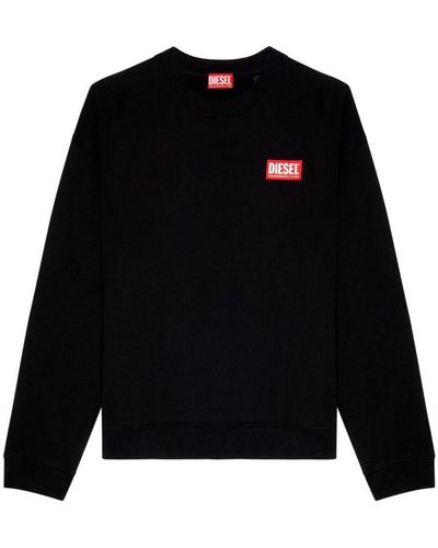 DIESEL Crewneck Cotton Sweatshirt With Logo - Black