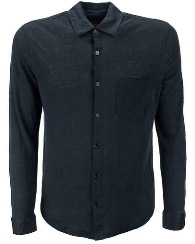 Majestic Filatures Linen Shirt With Long Sleeves - Blue