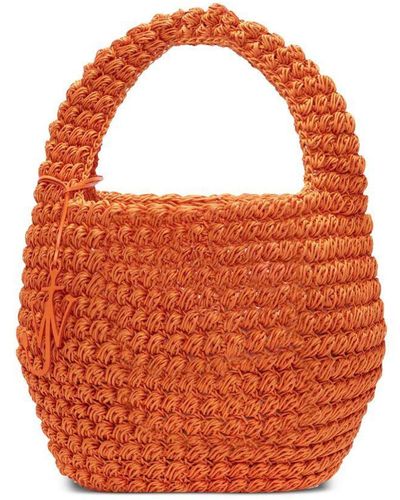 JW Anderson Cotton Popcorn Basket Tote Bag - Orange