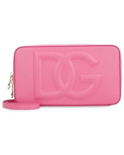 Dolce & Gabbana Dg Logo Leather Camera Bag - Pink