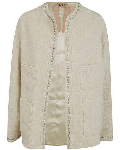 N°21 Oversize Tweed Jacket Clothing - Natural