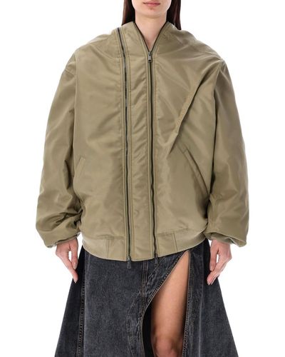 Y. Project Double Zip Bomber Jacket - Natural