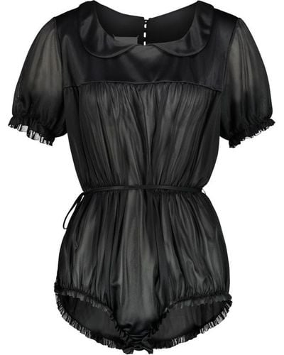 Maison Margiela Sheer Nylon Bodysuit Clothing - Black