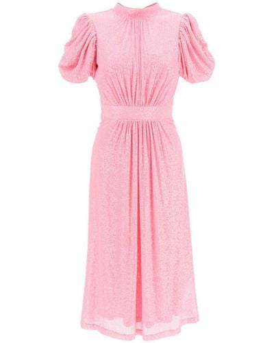 ROTATE BIRGER CHRISTENSEN Noon Sequinned Plissé Dress - Pink
