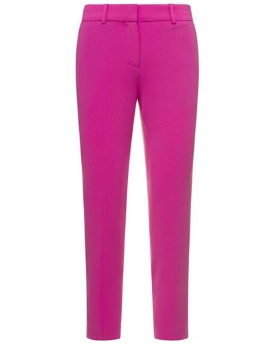Michael Kors Fuchsia Slim Pants With Belt Loops - Pink