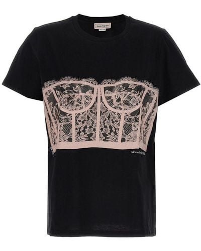 Alexander McQueen Corset T-shirt - Black