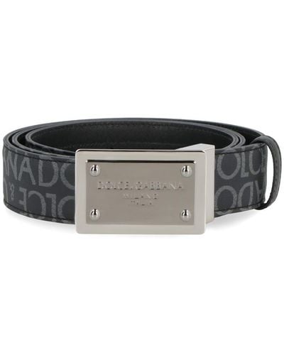 Dolce & Gabbana Logo Reversible Belt - Black