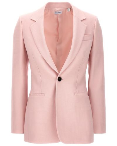 Burberry Single-breasted Tailored Blazer Blazer And Suits - Pink