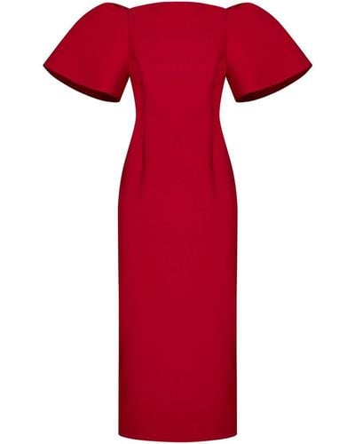 Solace London Lora Midi Dress - Red