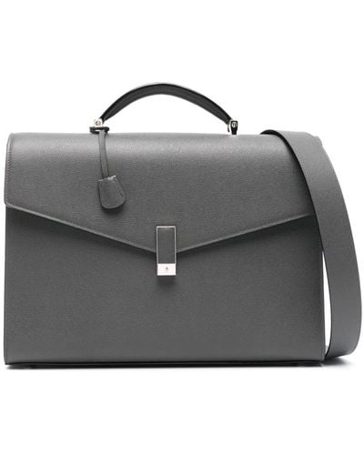 Valextra Iside Leather Handbag - Gray