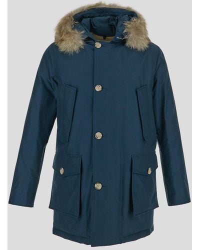 Woolrich Artic Detachable Fur Parka Jacket - Blue